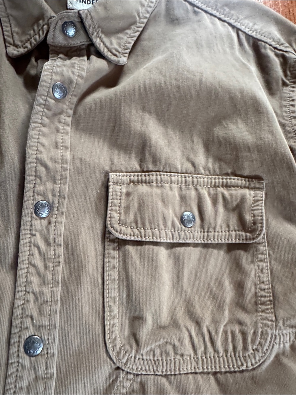 Flint and Tinder Large Men's Button-Front Casual Shirt Jacket - Taupe - Picture 6 of 6